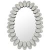 DRW Specchio da parete rotondo in metallo bianco decape, 92,5 x 65 x 4 cm