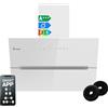 KKT KOLBE Cappa aspirante 60 cm/Cappa Cucina Inclinata/acciaio inossidabile/vetro bianco/WiFi/auto spegnimento/Illuminazione LED RGBW/Operazione di tocco / ECCO6005WM
