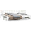 vidaXL Letto da giorno allungabile bianco 2x(90x190) cm in legno di pino massiccio