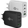 Goobay 65555 Caricabatterie rapido multiporta USB-C™ PD GaN (100 W) nero, nero - 3x porte USB-C™ (Power Delivery) e 1x porta USB-A (Quick Charge)