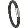 Simaru Braccialetto in vera pelle intrecciata a mano per donna e uomo con chiusura magnetica, XXL - Handgelenkumfang von 20-21cm, Pelle