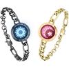 TOTWOO Braccialetti di Coppia Touch con Collegamento Bluetooth Uno a Uno tramite App, Luci e Vibrazioni - Regalo Perfetto per Coppie a Distanza, in Acciaio Inossidabile 316