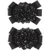 VERDANVERSE Clip per Scarpe a Fiocco in Cristallo, 1 Paio Nero