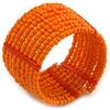 Avalaya Braccialetto flessibile con perline di vetro arancione - M