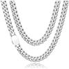Joykee Catena a maglia cubana per uomo e donna, in acciaio inossidabile, collana a catena cubana da uomo, in argento, collana a catena Miami, catena barbazzale da 6/8 mm, gioiello hip hop da 45/50/56