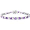 FANCIME Bracciale da tennis da donna, in argento Sterling 925, con zirconi e pietre sintetiche, idea regalo per donne e ragazze, larghezza 4 mm, lunghezza 18 cm, Einstellbar, Argento sterling