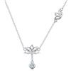 Generic Collane con ciondolo fiore di loto in argento sterling 100% 925 per le donne Gioielli con zirconi cubici trasparenti