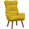 vidaXL poltrona Giallo 69 x 74 x 93 cm Velluto, Poltrona elegante, design moderno, accogliente in velluto, sedia da salotto, arredo indoor stiloso