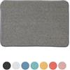 Inbagno Tappeto Bagno Grigio 60x40 cm in Microfibra Antiscivolo e Morbido al Tatto, Spring