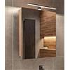 FreshYou Armadietto da bagno con specchio a LED, 50 cm, con illuminazione 4000 K, soft close, IP44, pensile con specchio e luce LED, rovere Sonoma