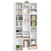 HOMCOM Libreria Scaffale Alta 181 cm con 21 Scomparti Salvaspazio Bianco