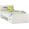 Demeyere Smeraldo C6 Struttura Letto Singolo, 94,5x204,3x74,2 H cm, Bianco, Nobilitato