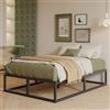 EMODA Letto 1 Piazza e Mezza 120x200cm con Doghe in Acciaio H36cm, Nero