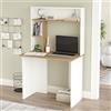 [en.casa] Scrivania con Scaffale Integrato Tavolo da Ufficio con Ripiani in Alto Postazione di Lavoro Computer con Piano 90 x 52 cm per Cameretta - Effetto Rovere/Bianco