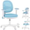 MARK ADLER Junior 3.6 - Sedia da ufficio per bambini evolutiva - Blu | Seduta ergonomica regolabile in altezza con poggiapiedi e braccioli estraibili - per bambini 90-160 cm