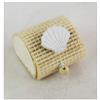 DLM Bomboniere DLM-29075 (Kit 12 Pezzi) Scatolina Scatola Portaconfetti in Bambu Conchiglia Bianca Capasanta Cammino di Santiago Mare bambù Confettata Segnaposto bomboniera