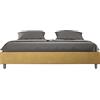 BS COM Letto matrimoniale king size contenitore imbottito 190x200 microfibra ocra
