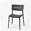 Cribel Set 4 Sedie Bella Antracite in Polipropilene | Sedie Impilabili per Cucina, Sala da Pranzo, Giardino e Bar | Design Moderno, Resistenti e Facili da Pulire (ANTRACITE)