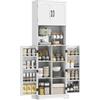 HOMCOM Credenza - Set da cucina con 4 porte, 60 x 40 x 181,5 cm, colore: Bianco