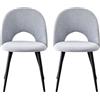 GrandCA HOME Set di 2 Sedie da Pranzo, Moderne Sedie da Cucina Imbottite con Gambe in Metallo, Adatte a Sale da Pranzo, Soggiorni e Camere da Letto - Grigio
