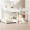 Lcoho Letto a castello a L in metallo, 90 x 200 cm, oltre 140 x 200 cm (bianco)