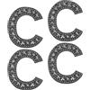 QUARKZMAN 10 Pcz Lettere in Ferro da Stirare Lettera Inglese Toppe da Nero | Lettera C Applique Alfabeto Con Strass Perle, Cucire, Per Abbigliamento Cappello Jeans Scarpe, DIY Crafts