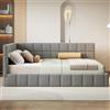 NovaFurnish Letto imbottito divano letto 160 x 200 letto multifunzione con rete a doghe in tessuto di velluto delicato sulla pelle, grigio