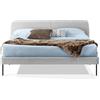 EVERGREENWEB MATERASSI & BEDS EVERGREENWEB Letto Matrimoniale Francese in doghe in legno e testata quadrata stondata| facile da montare, Letto di Design | Colore Grigio Chiaro |Mod. Tokio