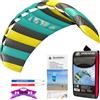 HQ Symphony Beach III 2.2 Aqua, tappetino doppio drago, drago per bambini e adulti, 73 x 220 cm, con corde Dyneema da 100 kp, 2 x 25 m su winder con passanti, drago dai 14 anni in su