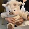 Hi-Y2Kgirls Mucca di peluche da 45 cm che corre, Running Cow Plush, peluche interattivo con zampe mobili, giocattolo di peluche a forma di cinghiale, regalo per bambini e bambine (Cachi)