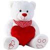 Lifestyle & More Orsacchiotto gigante XXL 100 cm grande bianco con cuore orso di peluche morbido e vellutato - da amare