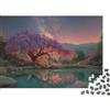 UVTMWVTCUSIQ Albero Rosa Viola Sognante Puzzle 1000 Pezzi Carta Puzzle per Adulti Lago Scenico Relax Attenzione Famiglia Decor Regalo 52x38cm/1000pcs