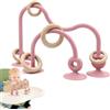 AiTuiTui Giocattolo Sensoriale in Silicone con Ventosa per Neonato 6-12 Mesi, Gioco Interattivo da Tavolo o Seggiolone Bambini 7 8 9 10 Mesi, Giocattolo Educativo per con Anello di Legno (Rosso scuro)