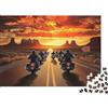 ISVMBMYGRWOw Moto e Tramonto Strada Puzzle 1000 Pezzi per Adulti 70x50cm/1000pcs
