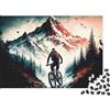 ISVMBMYGRWOw Ciclista di Montagna Puzzle 1000 Pezzi Carta Adulti Avventura all'Aperto 70x50cm/1000pcs