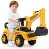COSTWAY Escavatore a Spinta Cavalvabile per Bambini, Ruspa Giocattolo con Benna da Scavo Suono e Spazio di Stoccaggio, Veicolo da Costruzione per Bambini 19-36 Mesi (Stile 4)