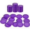QUARKZMAN 64 Pezzi Di Gettoni In Plastica, 1 Pollice Mini Gettoni Bingo Contatori Apprendimento Dischi Contatori Segnaposto Gettoni Opachi Per Giochi, Viola, Motivo