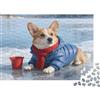 UVTMWVTCUSIQ Cane Corgi Scenario Invernale Neve Puzzle 1000 Pezzi Cartoncino Puzzle per Adulti Relax Interazione Famiglia Decorazione Regalo 52x38cm/1000pcs