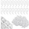 UKOFEW Gancetti per Tende, 100 Pezzi Ganci Rinforzati in Plastica 28x12 mm per Doccia, Finestre e Porte (Bianco)