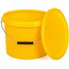 BenBow secchio con coperchio 10l giallo 5x 10 litro - sicuro per gli alimenti, stabile, a prova di perdite, inodore - contenitore in plastica con manico - vuoto