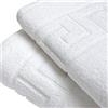 A & B TRADERS Tappetini da bagno in cotone egiziano, motivo classico greco, 750 g/m², spugna morbida al tatto (bianco, 2)