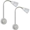 SEBSON Luce Notturna LED da Presa - Set da 2, dimmerabile, flessibile, 2W | Bianco Caldo 2700K, Applique da Parete - Lampada da Lettura con Spina