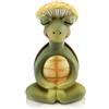 LOVIN PRODUCT Statua Tartaruga Meditazione 12cm in Resina - Figurina Yoga per Scrivania, Soggiorno, Ufficio, Patio & Giardino, Simpatico Portavaso Zen, Mini Scultura da Tavolo per Casa e Cortile