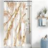 Uiiooazy Tenda Doccia Antimuffa, Tenda da Doccia 120x200cm Marrone Sfumata Effetto Marmo Gradiente Tende da Bagno Impermeabile Tessuto Lavabile Poliestere Tende per Vasca da Bagno con 8 Anelli