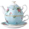 Royal Albert Polka - Set di teiera e Tazza, per 1 Persona, Colore Blu