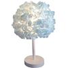 GUANSHAN Fiore Di Seta Blu Lampada da comodino Lampada da comodino Paralume in piuma Lampada da tavolo Paralume per soggiorno Camera da letto Decorazione della casa