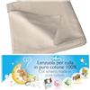 4BABIES - Lenzuolo sopra per culla - Lenzuolino lettino con sbarre - Biancheria da letto per bambini in 100% Cotone Made in Italy certificato OEKO-TEX - Avorio
