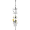 Wopeite Telescopico Mensola Doccia Angolare, Portaoggetti Doccia Regolabile Senza Foratura, Mensola per doccia in Acciaio Inox con 4 Ripiani per Vasca da Bagno, 73-265cm, Grigio