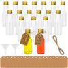 AILUYA 18 Pezzi Bottigliette per Liquori, 50ml Mini Bottiglie Alcolici di Plastica con 2 Mini Imbuti, 18 Etichette in Carta Kraft e Cordino di Canapa da 5m, Mini Bottiglie Alcolici per Matrimoni, Feste