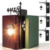 SRXY Library Lantern Mini Bookshelf Lamp,Library Lantern-Decorative Bookshelf Lighting, Reading Book Shelf Lamp Lights Between Books For Bookworms Or Study Reading Corner Home Library (3PCS)